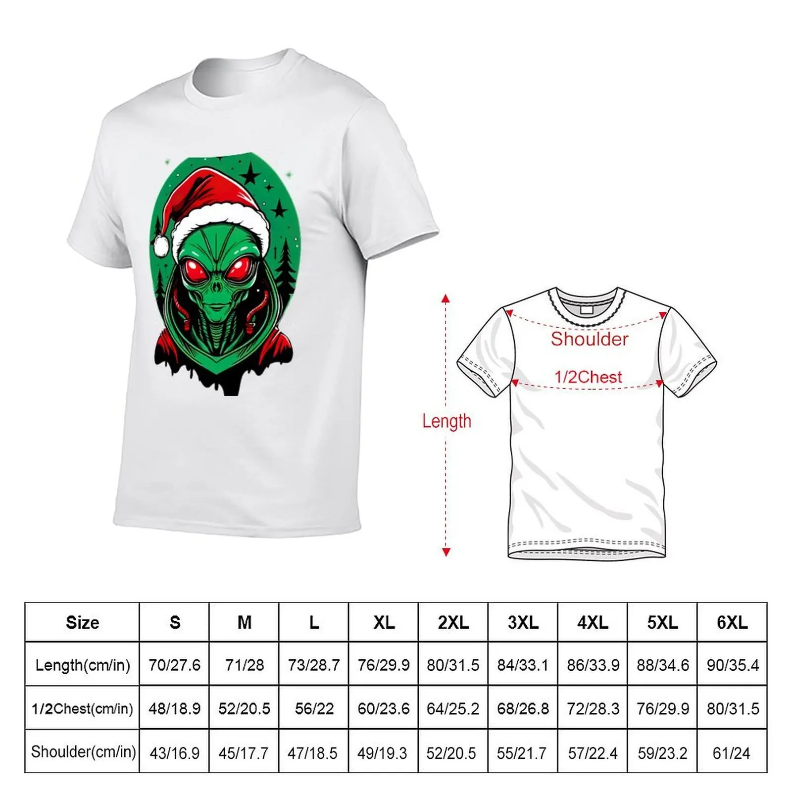 Alien Xmas T-Shirt cotton t shirt man cotton tshirt 100% T-Shirt