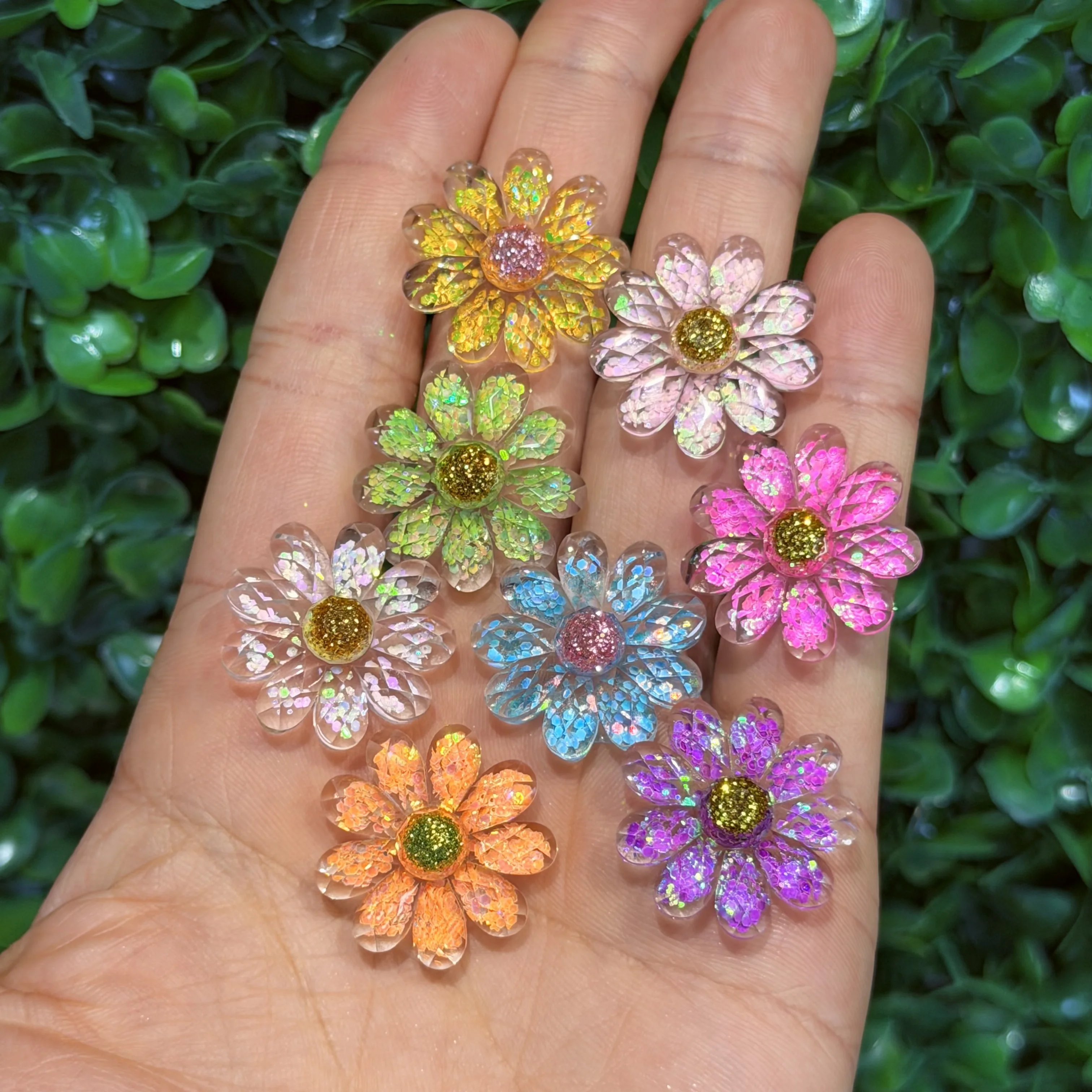 New Arrival 6-8Pcs Various Flowers Resin Shoe Buckle Charms Woman Popular Sandals Decorations Fit Birthday Presents