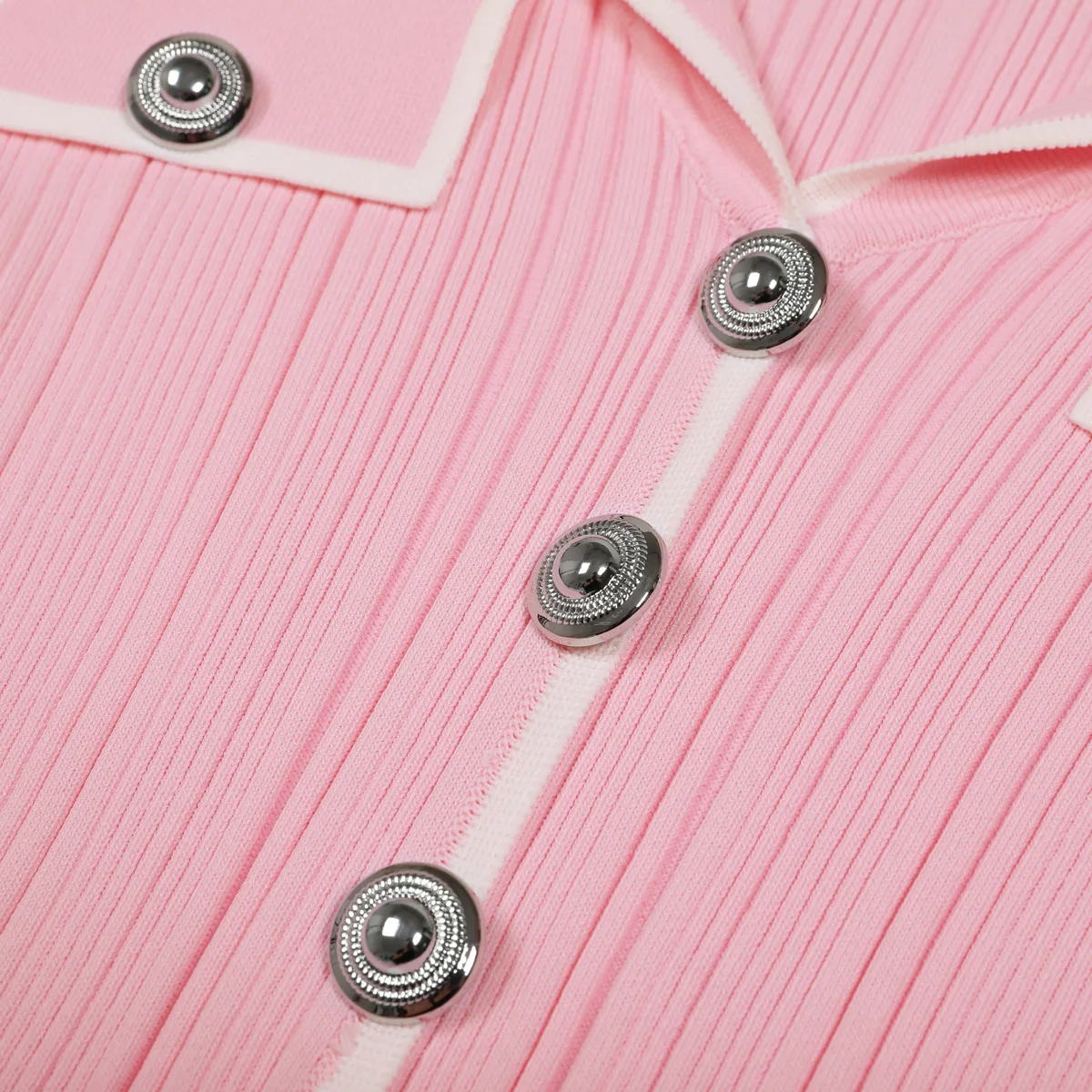 ZJYT Letnie sukienki swetrowe z dzianiny dla kobiet Moda z krótkim rękawem i kołnierzykiem Casual Dress Pink Blue Vestidos