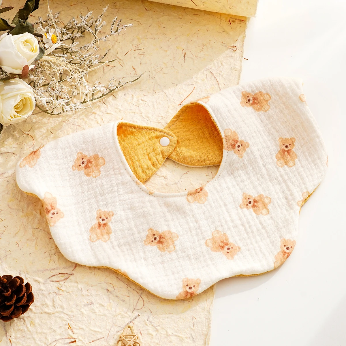 Elinfant 1PC Muslin Infinite Scarf 100% Cotton Baby Bib Washable Reusable Soft Breathable Baby Burp Cloth Feeding Bib