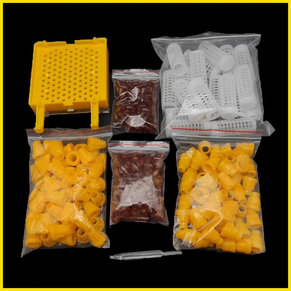 

Jenter Kit Plastic Queen Protection Cover Cage Cell Egg Larva Cup Incubator Box High Accepted Apiculture Beekeeping Products