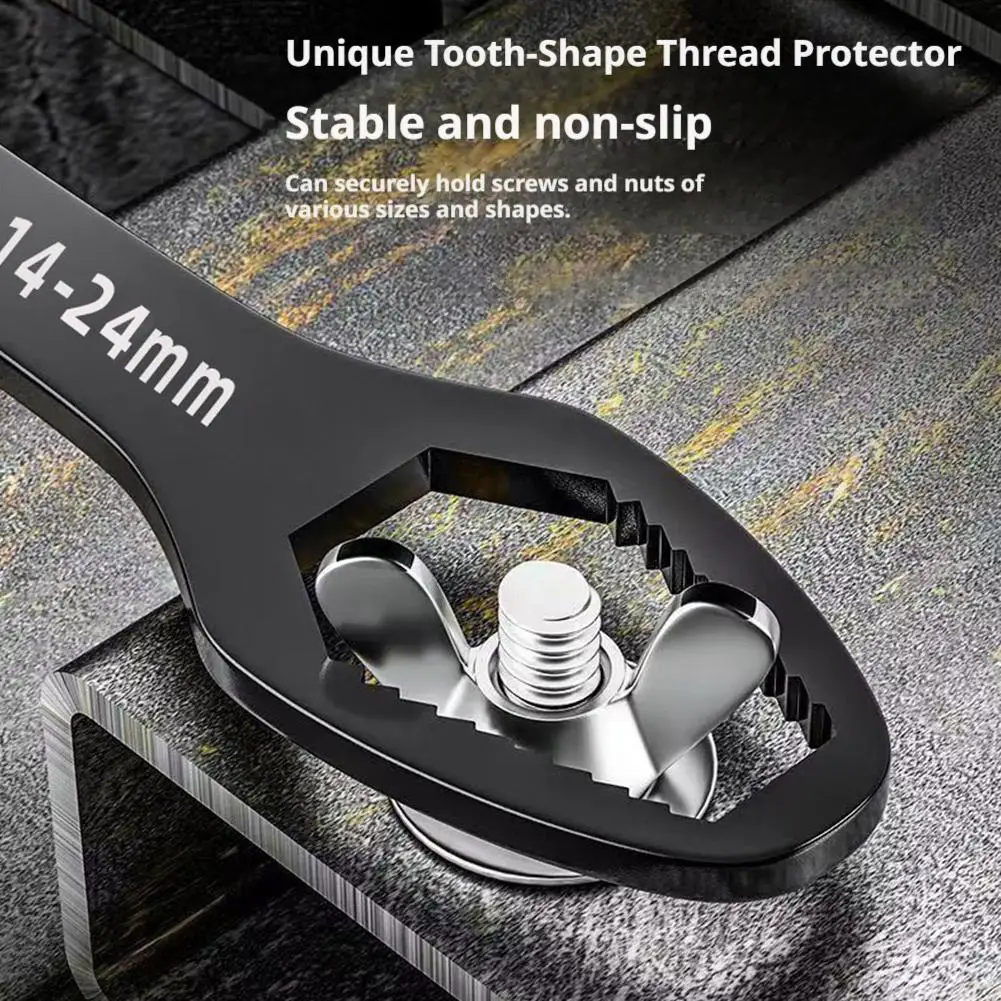 Self Tightening Wrench Universal Grip High Grade Steel Rust Proof Slim 28mm for Home Factory Repair Tool Kit Essential