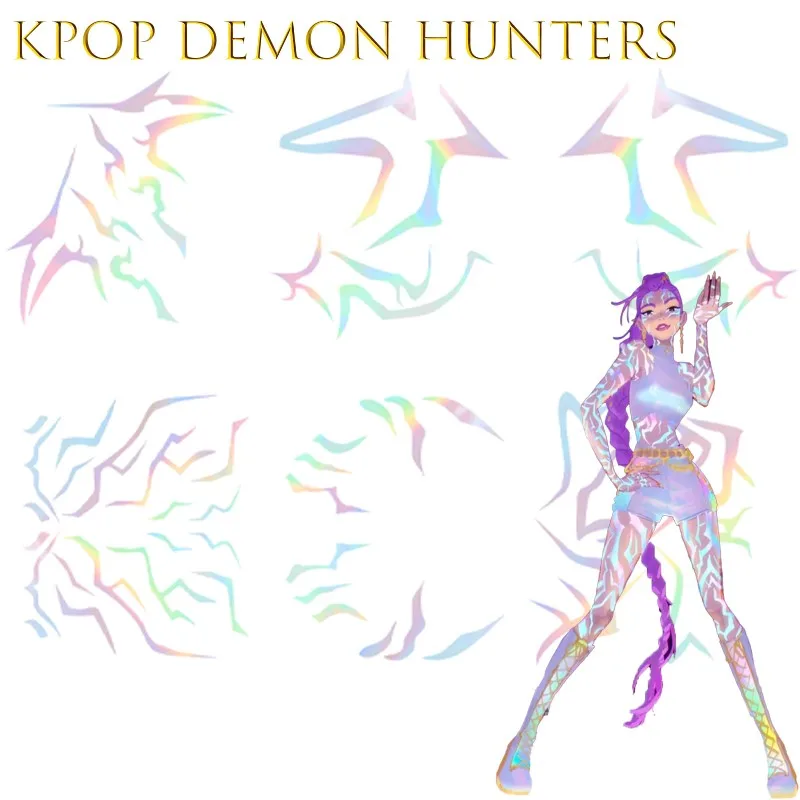 ‌‌‌AKPop Demon Hunters Rumi Cosplay Tattoo Stickers Face Decals Character Makeup Anime Outfit Cosplay Costume Party Halloween
