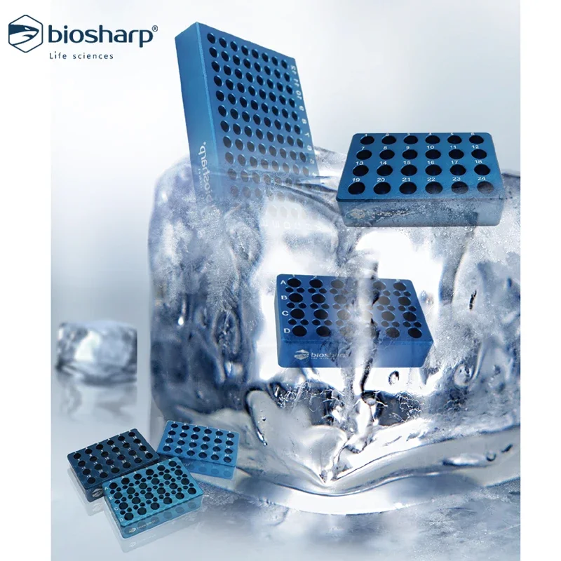 Biosharp Low Temperature Metal Ice Box Laboratory PCR Centrifuge Tube Rack Pre-cooled Metal Plate 0.2ml/1.5ml/2.0ml/