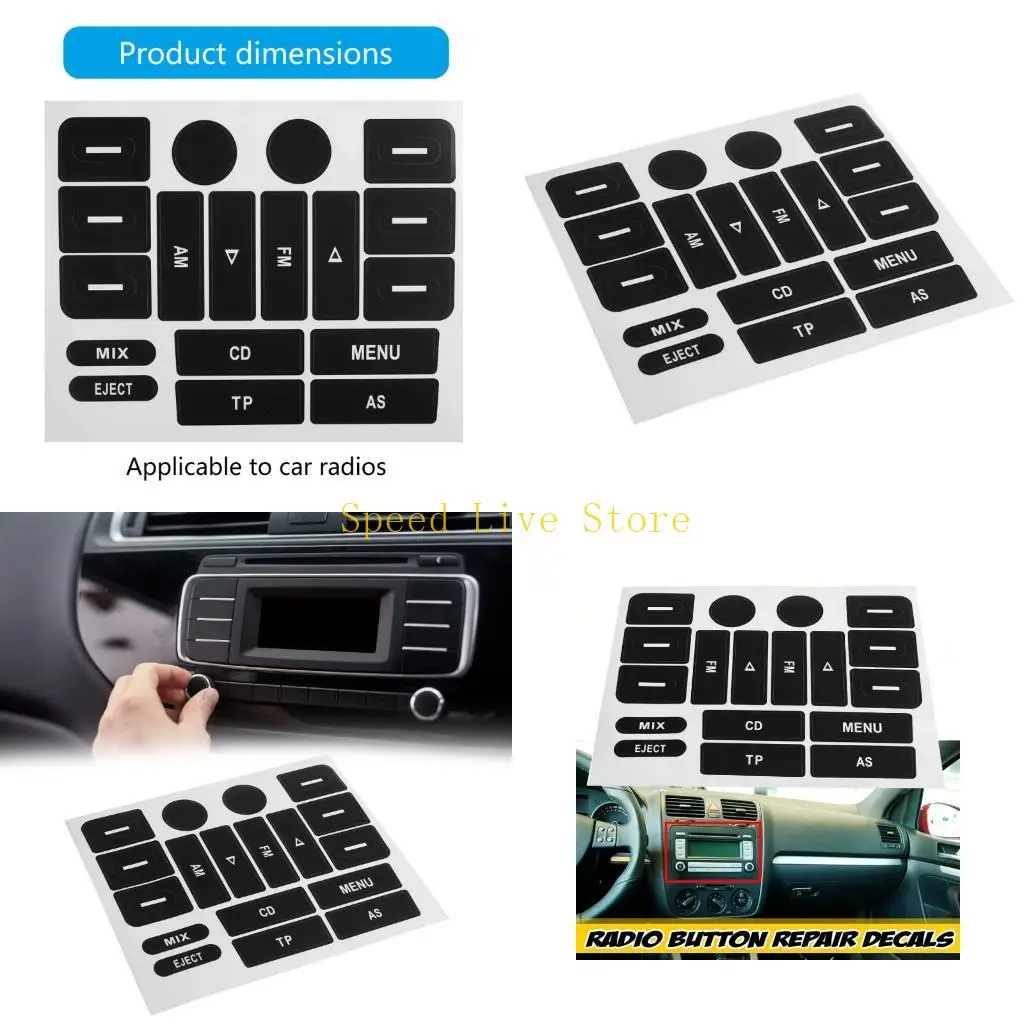 547C 1 Set PVC Stickers Radio Button Restoration Decals Suitable for Golf MK5 Vehicle