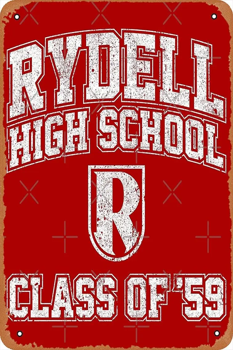 NIUMOWANG Metal Sign - Rydell High School Class of '59 (Grease) Tin Poster 12 X 8 Inches 1pc sign