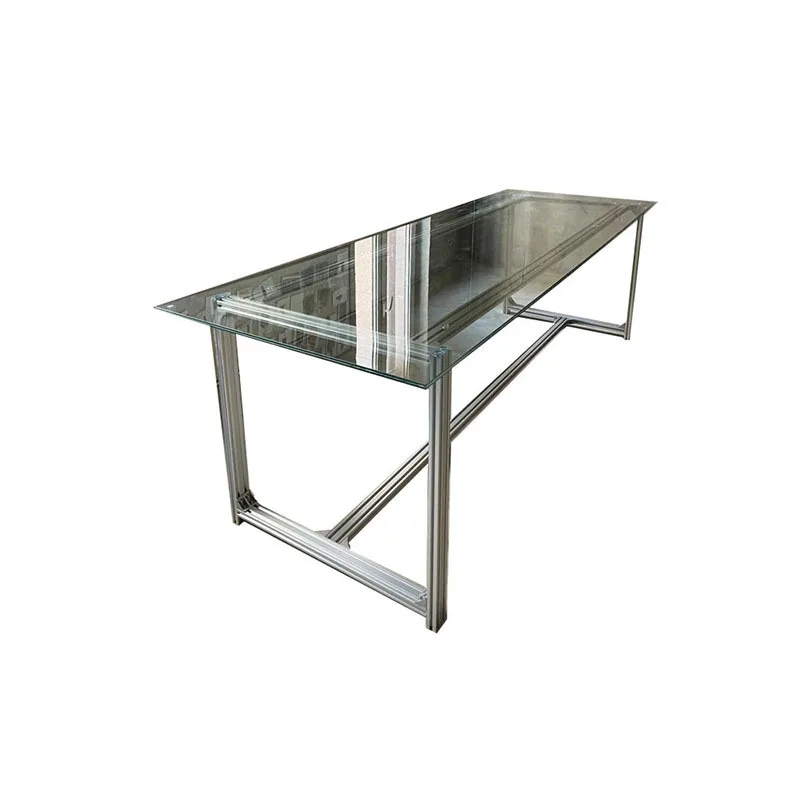 

Ультра-длинный стеклянный рабочий стол с алюминиевым профилем, компьютерный стол, письменный стол, конференц-стол Nakajima, Тайвань