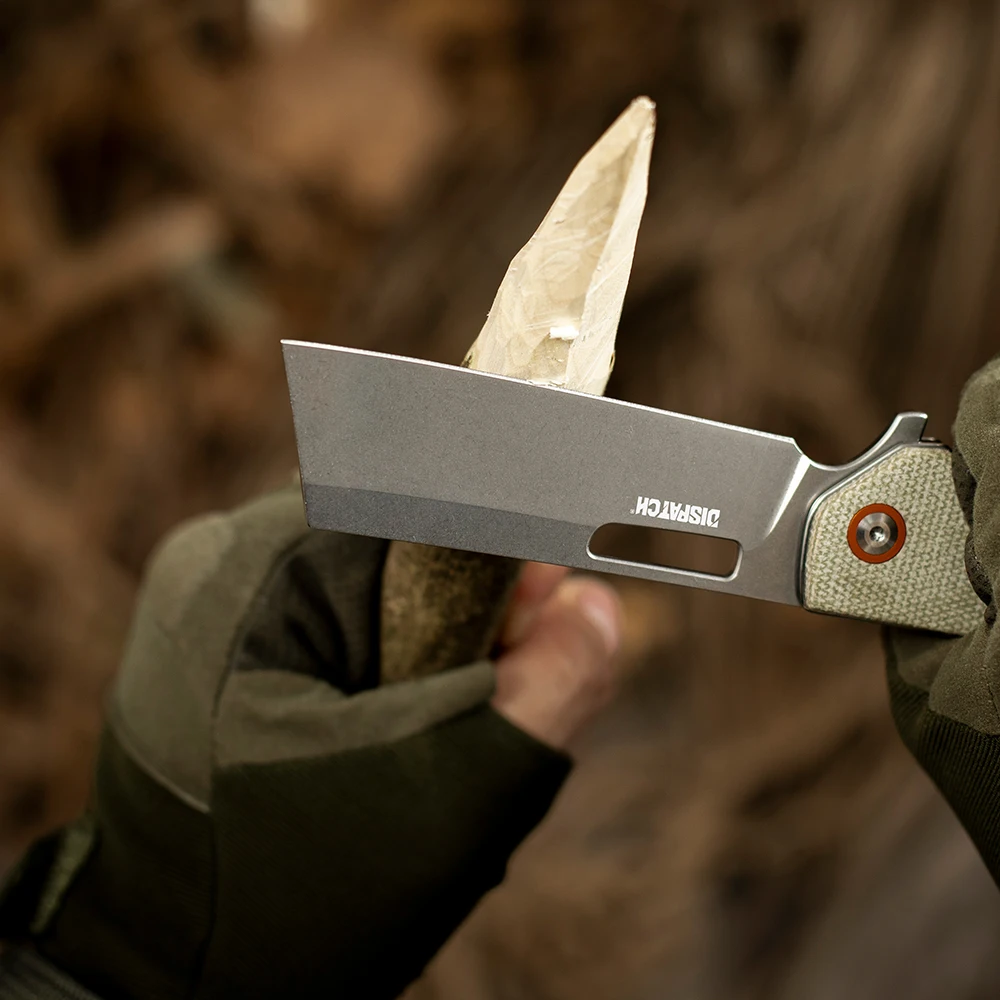 Cuchillo plegable de bolsillo de acero inoxidable 8Cr14 con mango de Micarta para acampar al aire libre, supervivencia, caza, herramienta EDC