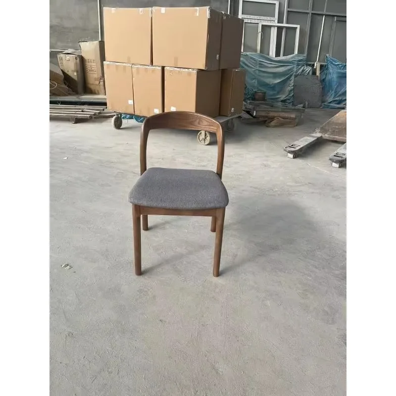 Classic Cafe Furniture Custom Pu Leather Ash Wood Frame Curved & High Backrest Dining Room Chair