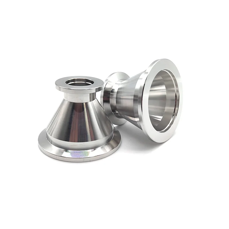 KF10 KF16 KF25 KF40 KF50 304 Stainless Steel Vacuum Tapered Reducer, Tri Clamp Flange Adapter Joint Fitting for High Vacuum Pump