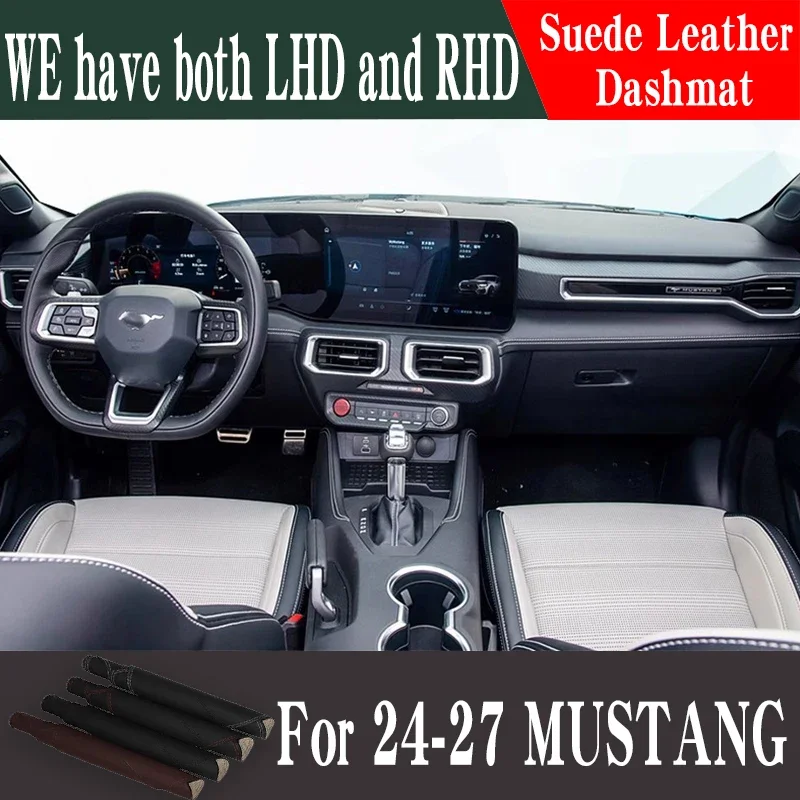 

Leather Dashmat Dashboard Cover Pad Dash Mat Carpet Car Styling Accessories For 2024-2027 MUSTANG ford