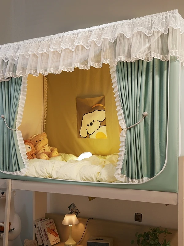 Thickened Zipper Bed Curtain Full Enclosure Bed Canopy for Student Dormitory Upper And Lower Bunk Bed Universal Support