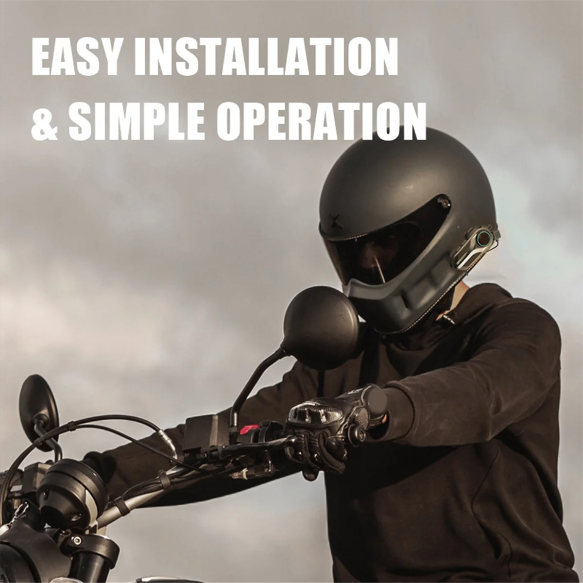 

BT5.0 мотоциклетная гарнитура, внутренняя связь, водонепроницаемая гарнитура для езды на открытом воздухе, полушлем, гарнитура с шумоподавлением