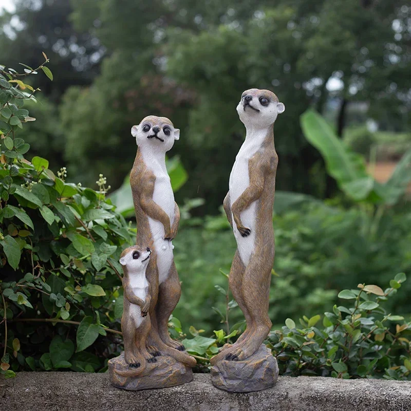 Outdoor garden decoration simulation animal meerkat ornament, garden decoration ornament