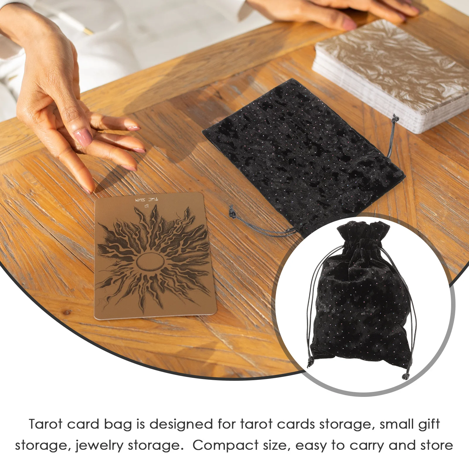 

Drawstring Tarot Card Bag Sturdy Compact Size Travel Storage Pouch Gift for Tarot Games Accessories Bags for Travel