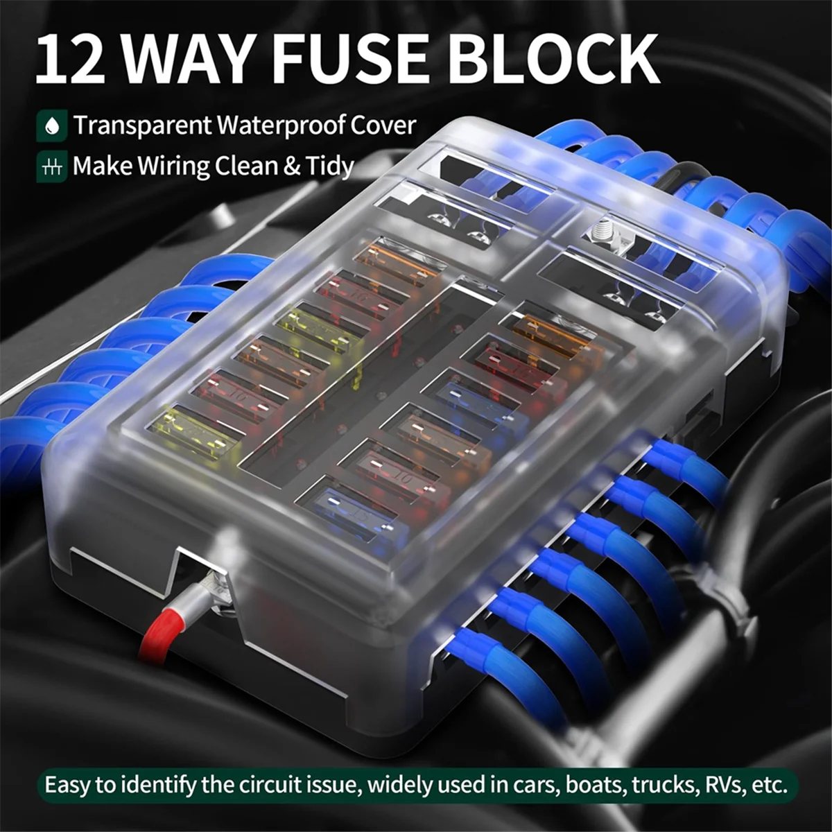 Premium New 12 Way Automotive Fuse Box Car Modification and Installation Equipment Safe Fuse Integrated