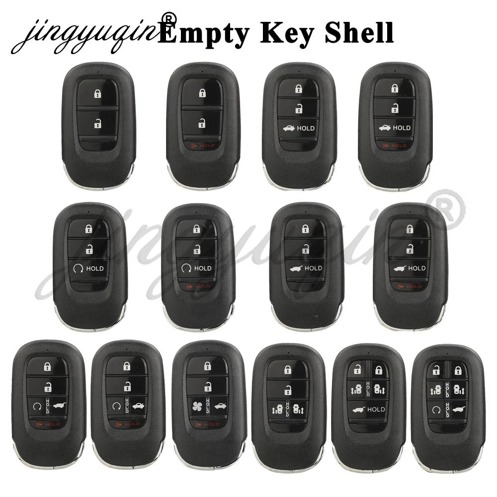 

jingyuqin Smart Remote Car Key Shell For Honda Accord CR-V HR-V Pilot Civic 2022 2023 2024 Auto Keyless Case 2/3/4/5/6Buttons
