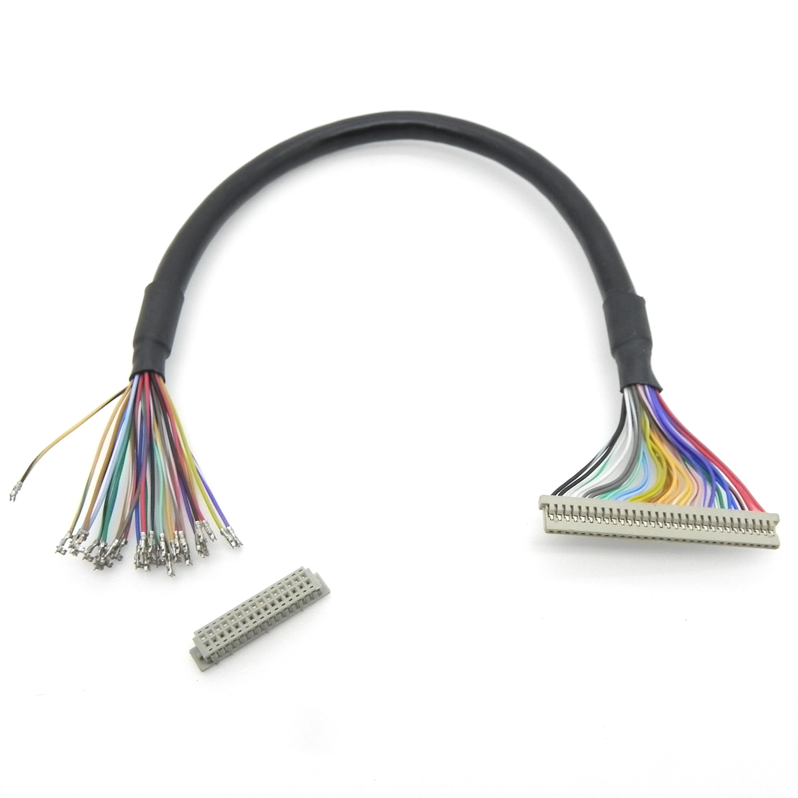 250mm Single End LVDS Cable 1.25mm Pitch 30Pin DF14 to DF13 Terminal Wiring Harness for Industrial LCD Display Panel