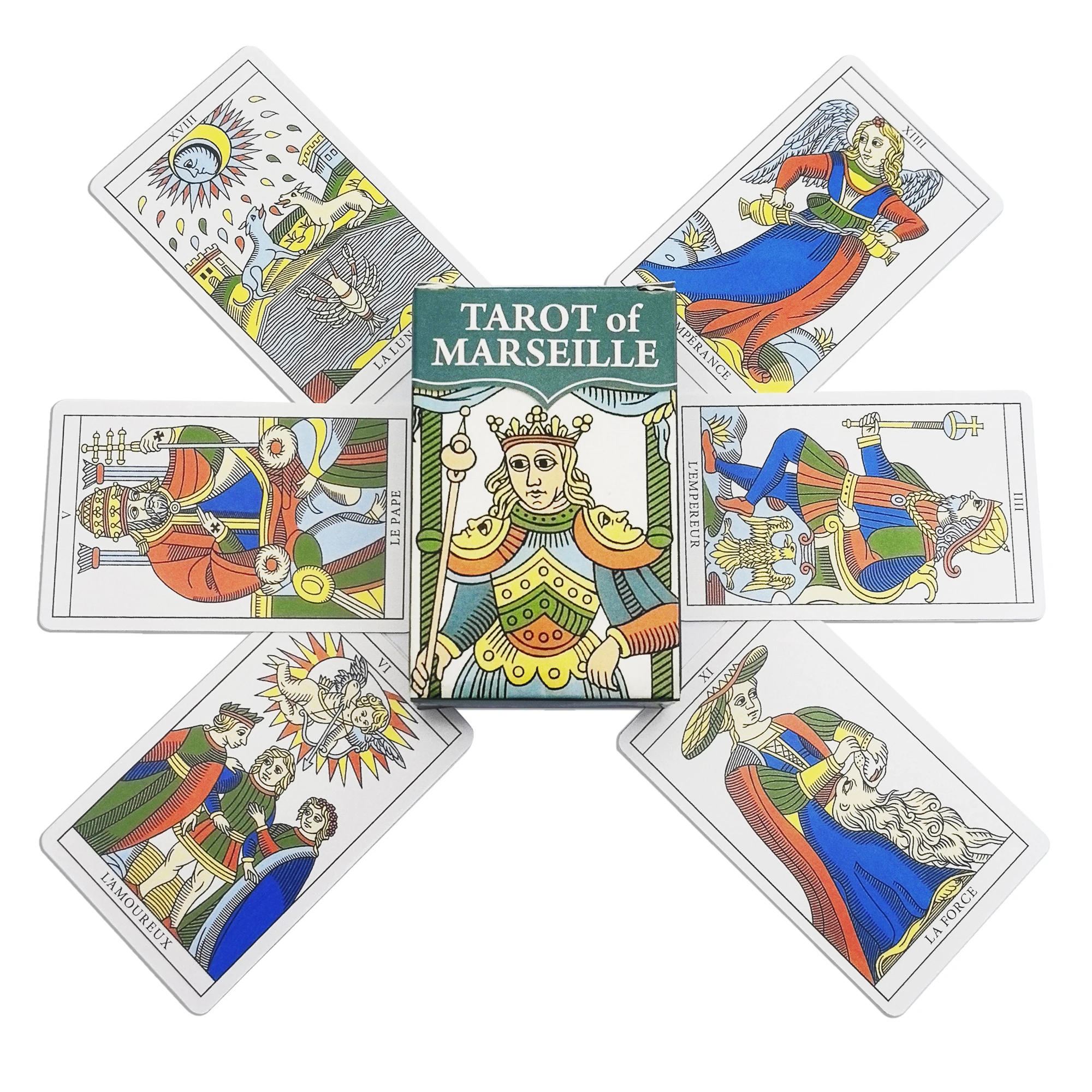 

Marseille Tarot Cards - Mini Medieval Art Style Deck for Fortune Telling, Divination & Chess Games, Exquisite King Tarot Cards