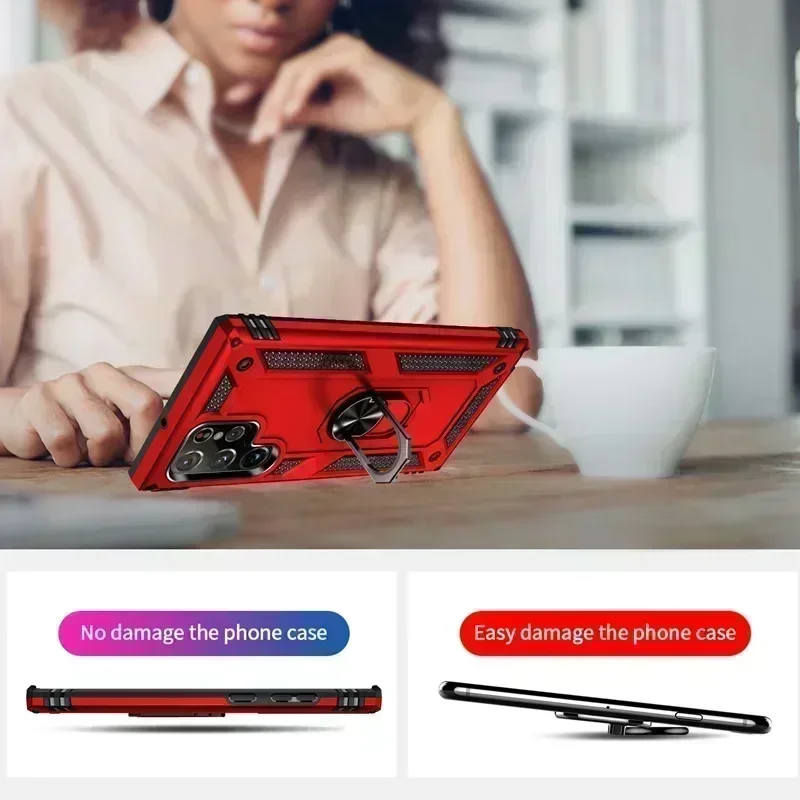 삼성 갤럭시 S22 S23 S21 S20 FE S9 S10 플러스 노트 20 울트라 9 10 라이트 범퍼 링 커버 용 헤비 듀티 충격 방지 아머 케이스