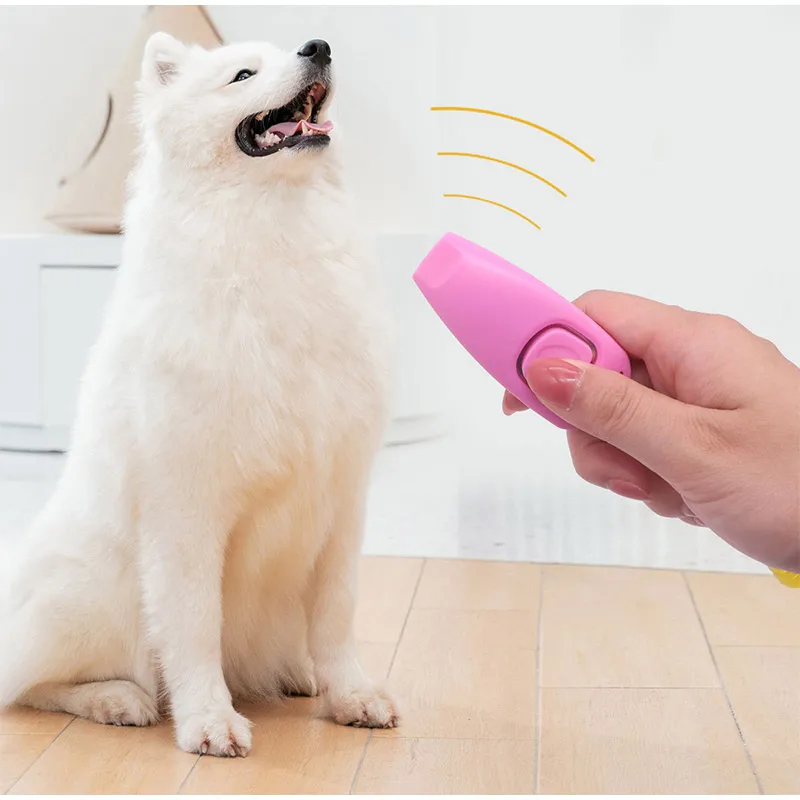 2 In 1 Pet Dog Training Whistle Clicker Dog Trainer Puppy Stop Barking Training Aid Tool With Key Ring Pet Supplies ﻿