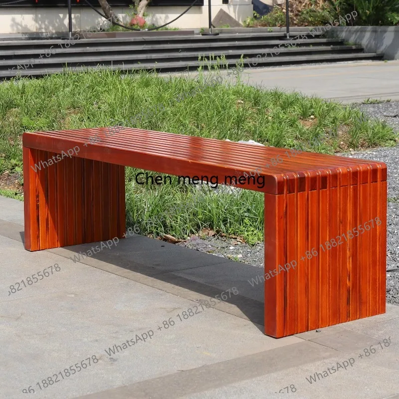 Customized Wooden Bench Outdoor and Indoor Use Full Wood Eco-friendly Chair Good Load-Bearing Garden Waiting Bench