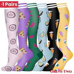 1Pairs 58 StylesNew Flower Animals Compression Socks for Leggings Breathable Running Pressure Soccer Adult Socks Pressure Socks