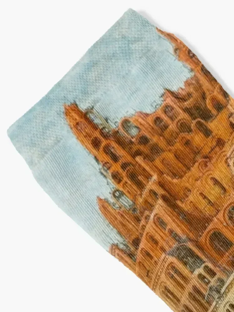 The (Little) Tower of Babel. Pieter Bruegel the Elder. Socks short luxury gifts Boy Socks Women's