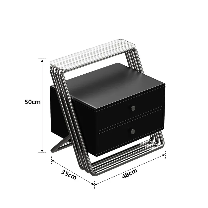 طاولة السرير الجمالية الأوروبية، تخزين فاخر عملي، طاولات ليلية حديثة، إدارة أثاث غرفة نوم فريد من نوعه Mesa De Noche #2