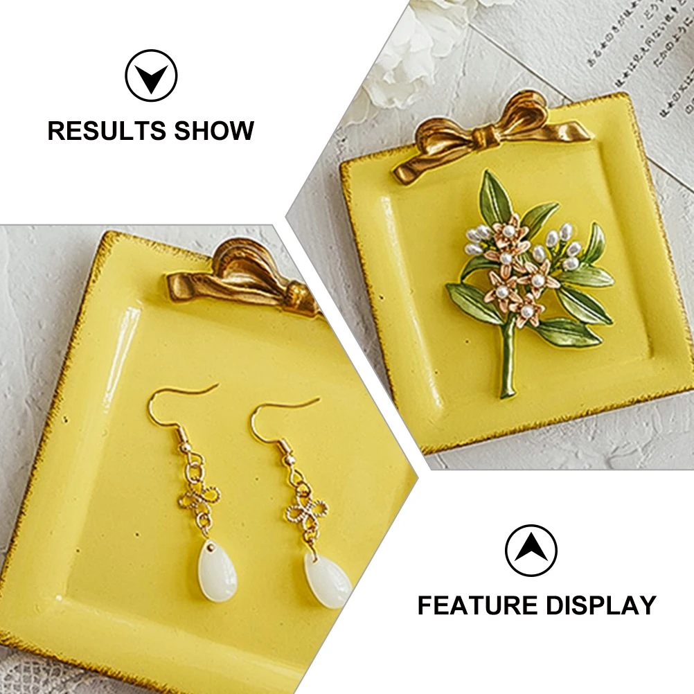 

Stylish Resin Earrings Storage Tray Jewelry Display for Photography Props Table Decoration Home Decor Holiday Gift Option