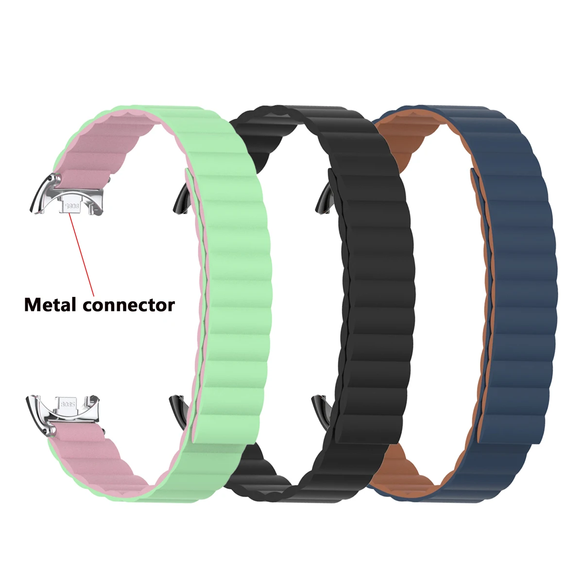 Suitable for Xiaomi Band 9 magnetic silicone strap for Xiaomi Band 8 replacement strap durable and wear-resistant metal joint