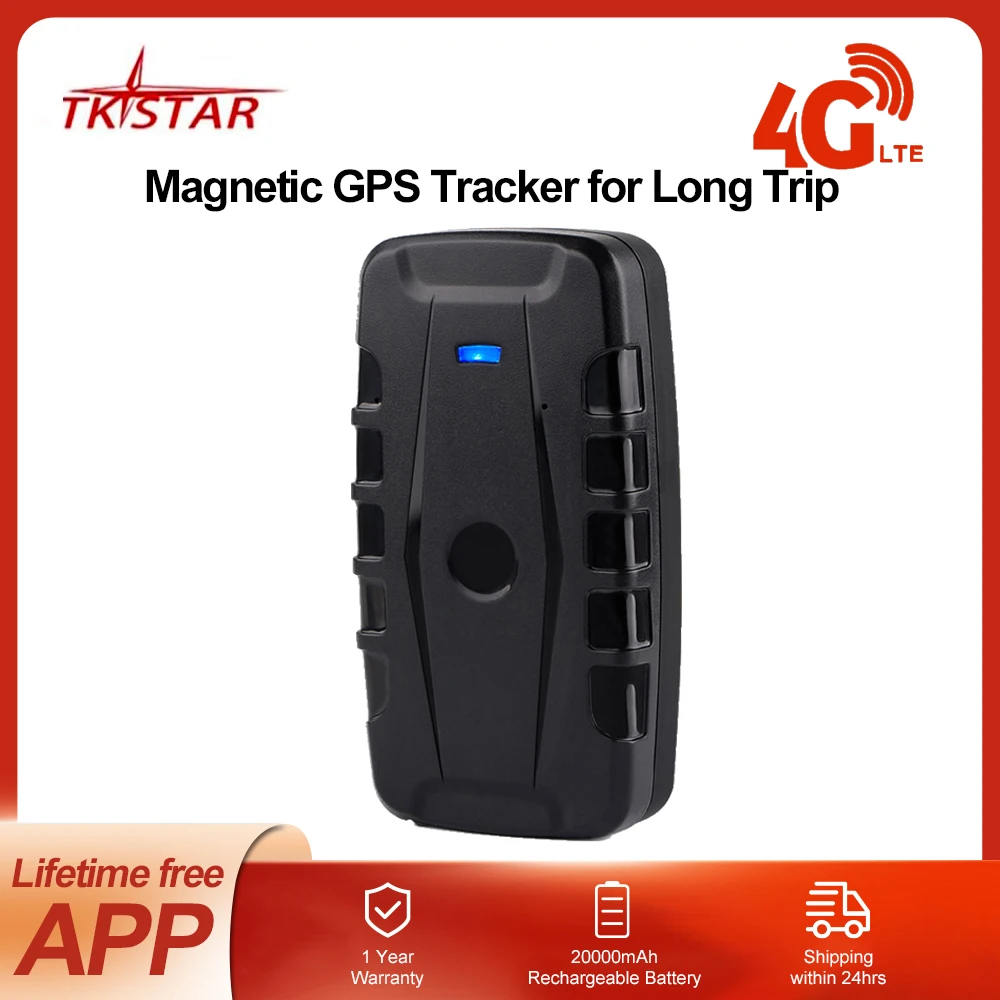 

Car GPS Tracker 20000mAh 240 Days Long Standby TK918 Waterproof Vehicle Tracking Device Magnets Drop Shock Alarm