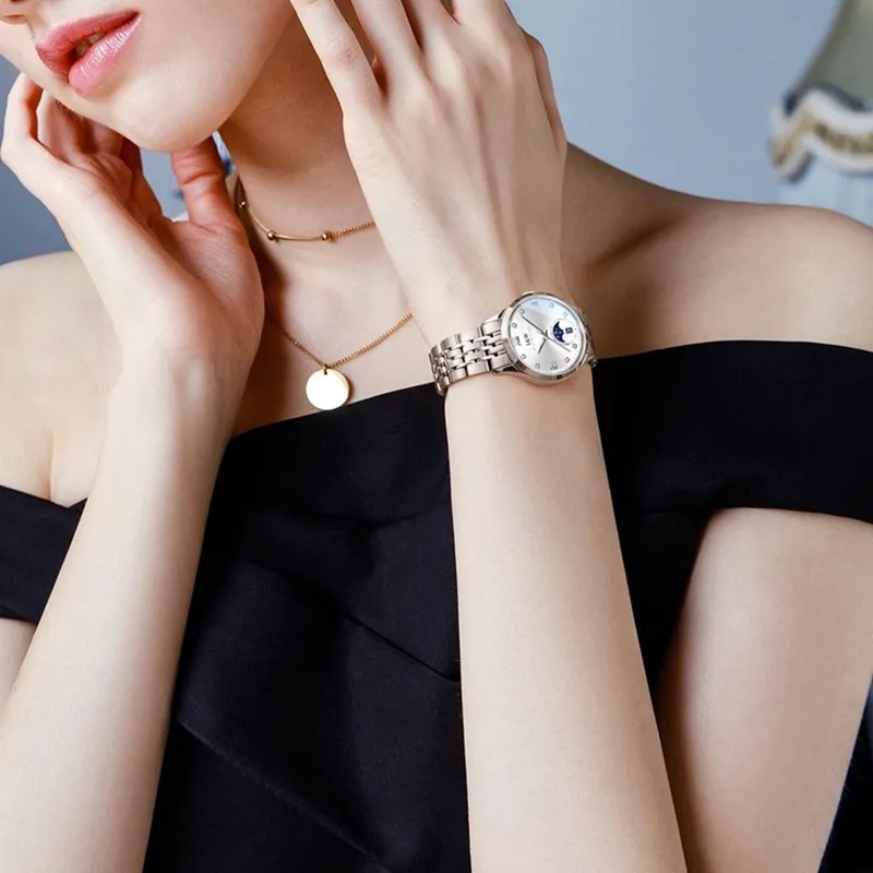 CARNIVAL Brand Dress Watch Ladies Luxury Sapphire Automatic Movement Mechanical Wristwatches Waterproof for Women Reloj Mujer