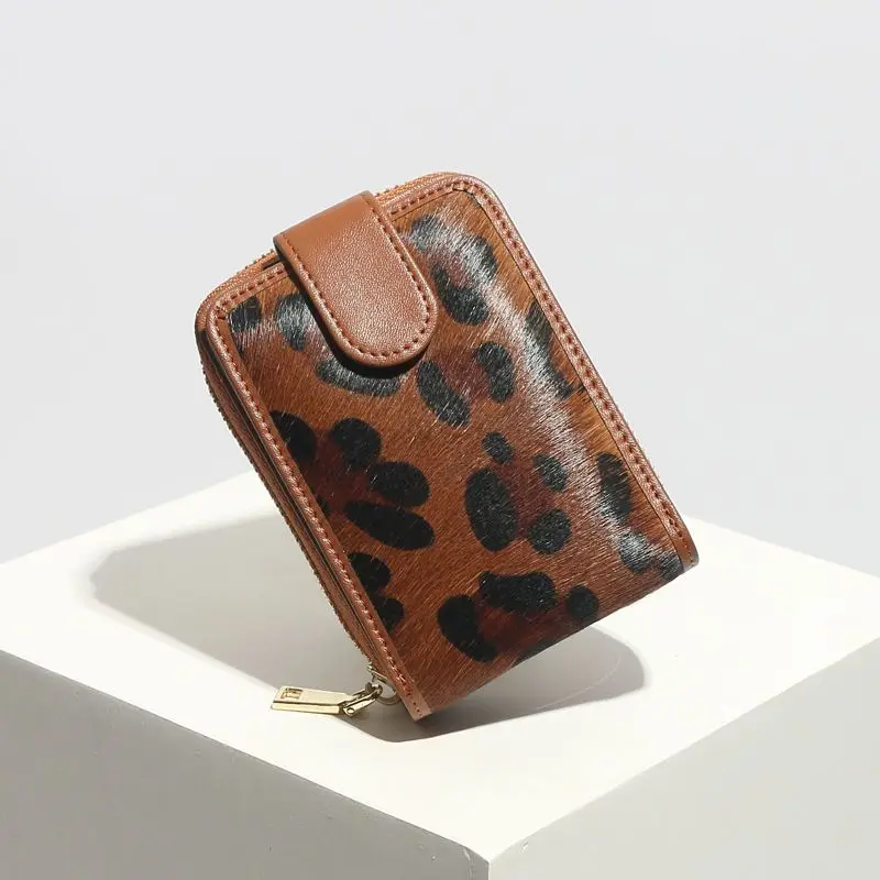 

Новые женские кошельки из натуральной кожи и конского волоса, короткий кошелек-органайзер, брендовый роскошный картхолдер для девушек, держатель для карт и документов
