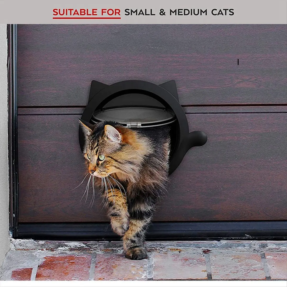 A67T NEW Cat Door Free Entry and Exit Cat Ear Door Hole Pet Cat Puppy -Range Cats Can Be Installed At Any Doors