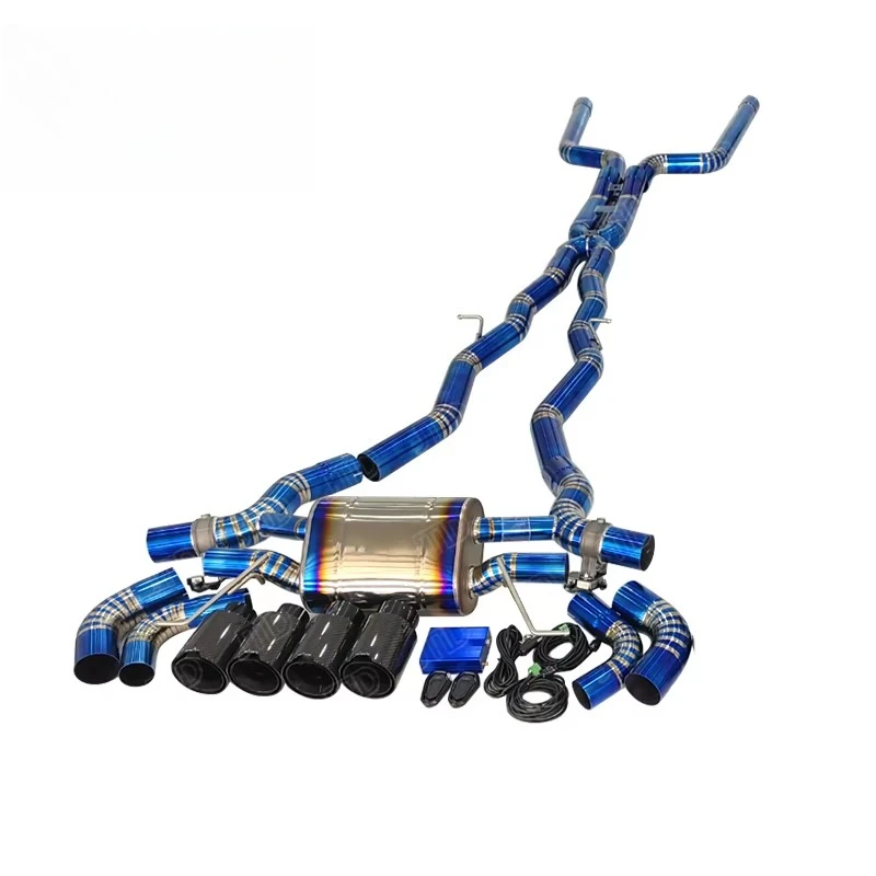 Titanium Alloy Catback Muffler Exhaust System for  M8 Exhaust Equal Length