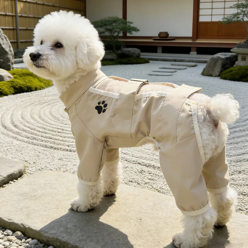 

2026 Breathable Lightweight Anti-Shedding Water-Resistant Mosquito Repellent 4-Leg Dust-Proof Pants for Small Dogs Bichon Teddy