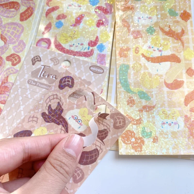 Colorful Laser Sticker Ribbon DIY Cute Kawaii Diary Decorative Ins Sticker Stationery Scrapbook Bullet Sticker Material Streamer