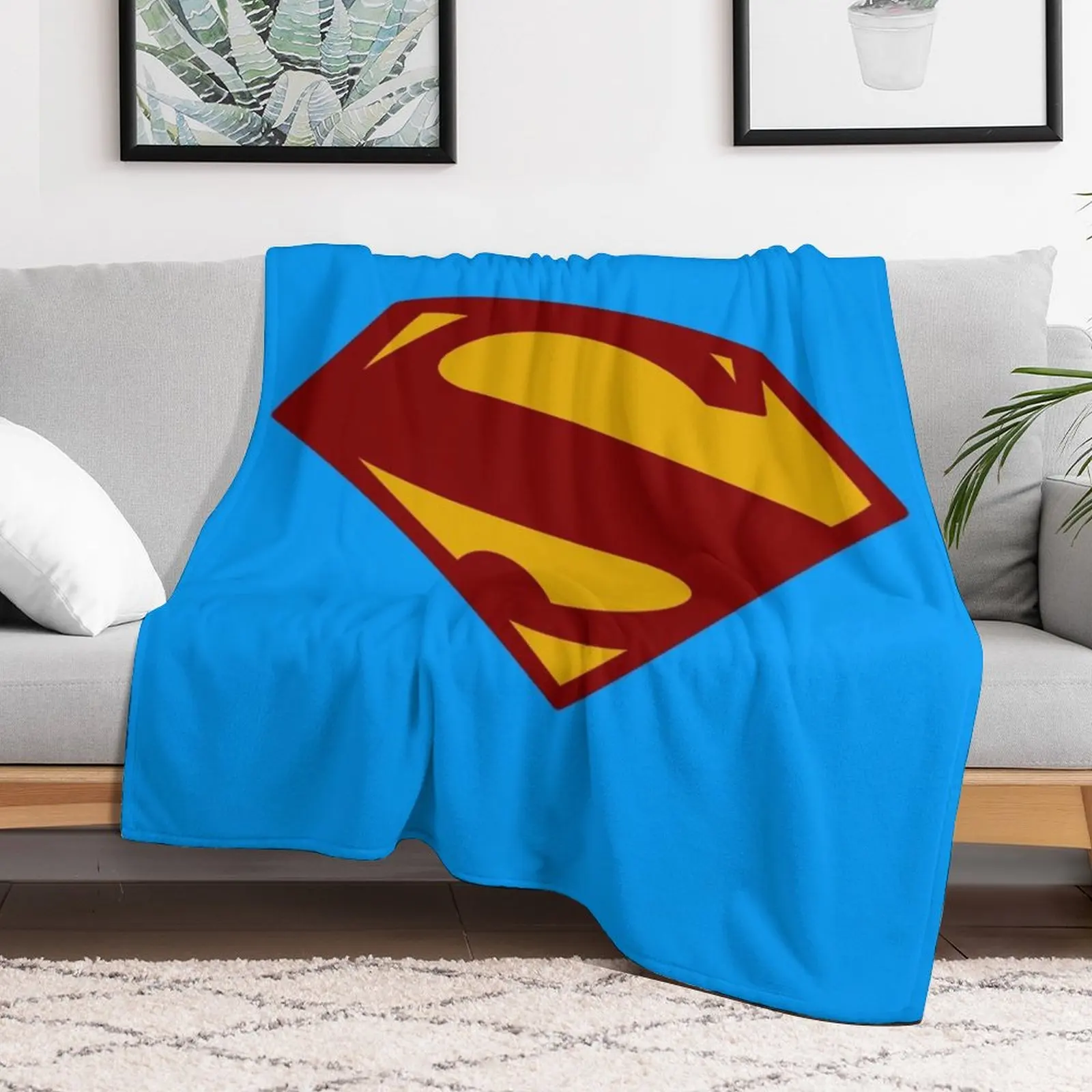 Superhero Large Retro Classic New Age Shield Logo Throw Blanket Blankets For Bed for babies Blankets