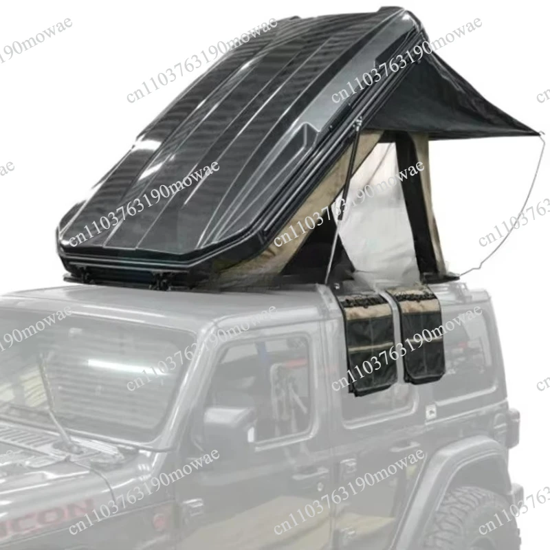 Roof tent, triangular UV protection modern polyester roof tent, shell storage bag tent with ladder3-4 people