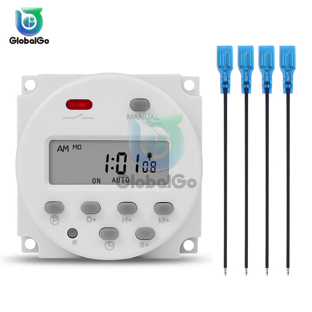 CN101S Digital Automatic Cycle Timer Switch 7 Days Weekly Programmer Electronic Timer Switch Time Relay with Countdown 12V 24V