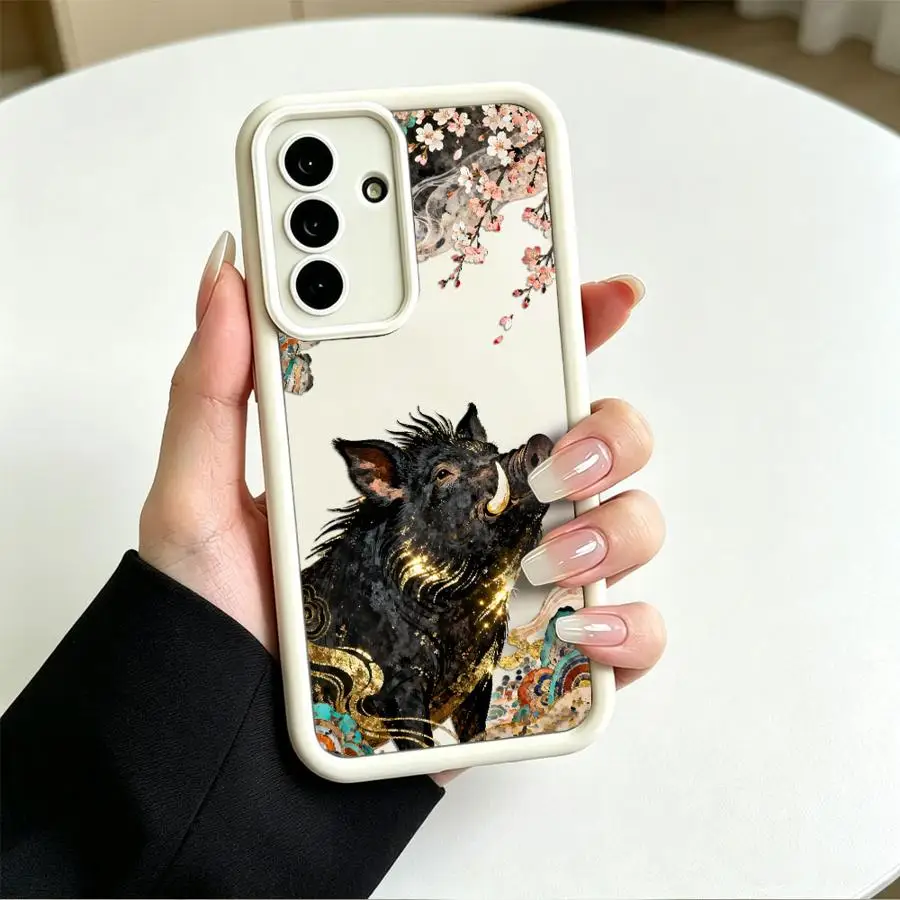 Чехол для телефона с мультяшным краном и диким кабаном Samsung Galaxy A22 A11 A32 A16 A21s A06 A50 A52 A17 A15 A73 A56 A24 A13 A25 A26 A54