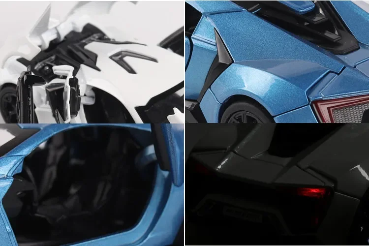 Symulacja Super samochód 1:32 Lykan Hypersport odlewane modele ze stopu metalu Model samochodu światło dźwiękowe wycofuje kolekcję zabawki na prezenty dla dzieci A222