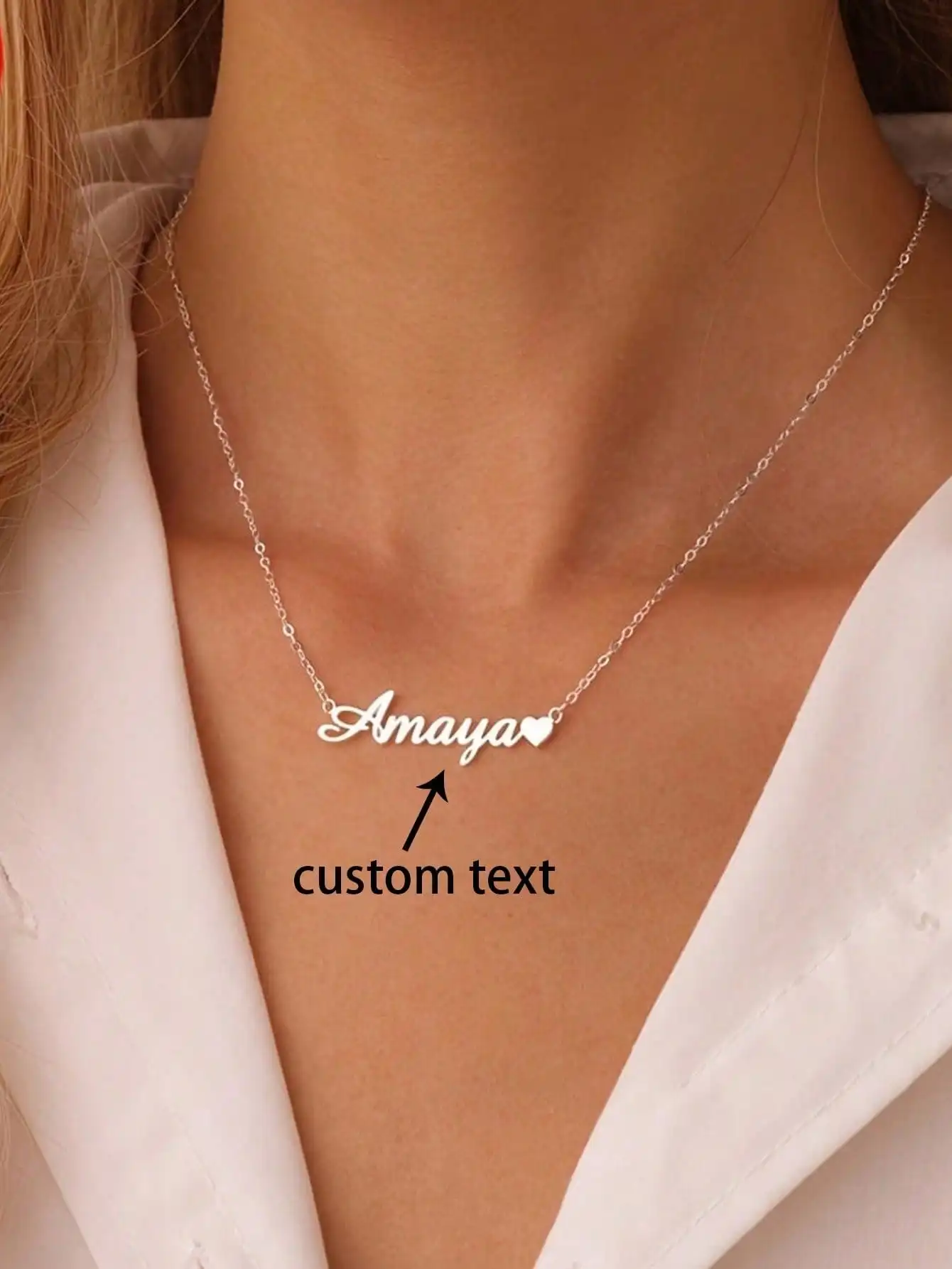 1 Custom name Necklace, 1 personalized custom name necklace, stainless steel material, personalized name necklace gift