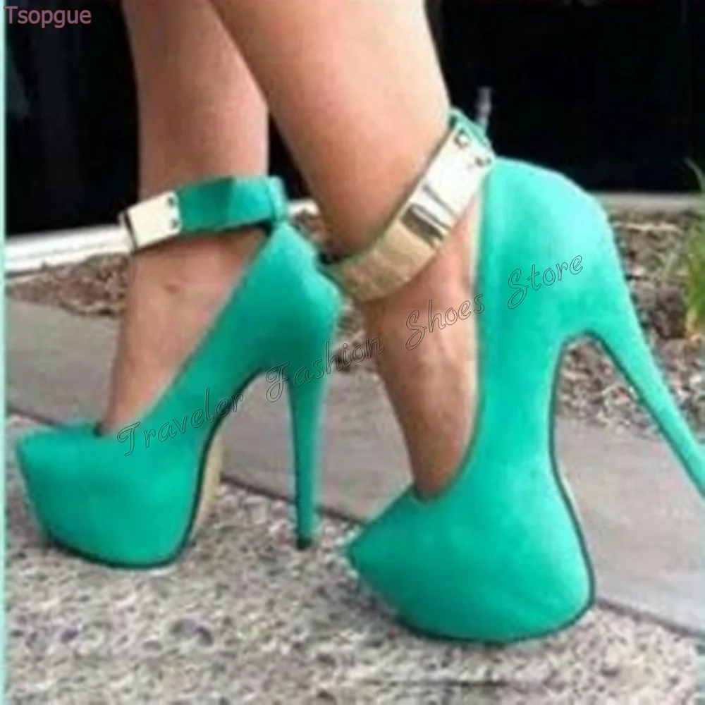 

Platform Ankle Strap Pumps Stilettos High Heels High Heel Shoes for Women Fashion Party Heels 2024 New Zapatos Para Mujere