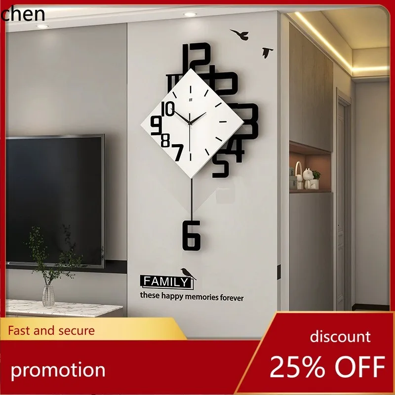 

YFY Wall Clock for Living Room, High-end Modern Minimalist Dining Room Decorative Clock, Creative Wall-mounted Timepiece