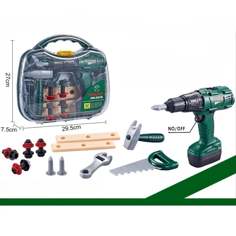 

Creative High Grade Simulation Electric Disassembly Screw Nut Drill Toolbox Package Boys' Gift Play House Toy