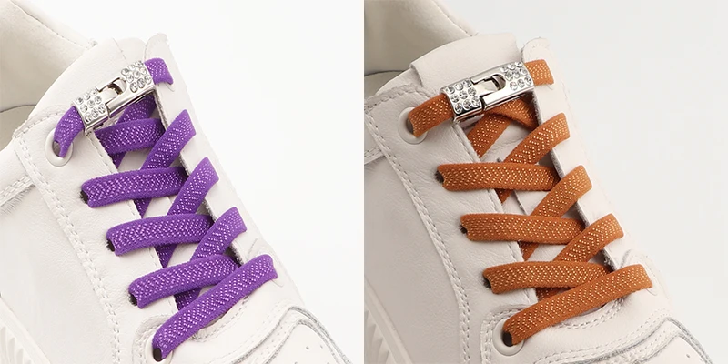 Elastische Schnürsenkel für Sneaker, mit Diamant-Kreuzverschluss, ohne Binden, für Kinder und Erwachsene, 8 mm breit, Schnürsenkel ohne Binden, Gummibänder, Schnürsenkel. – Detail 4