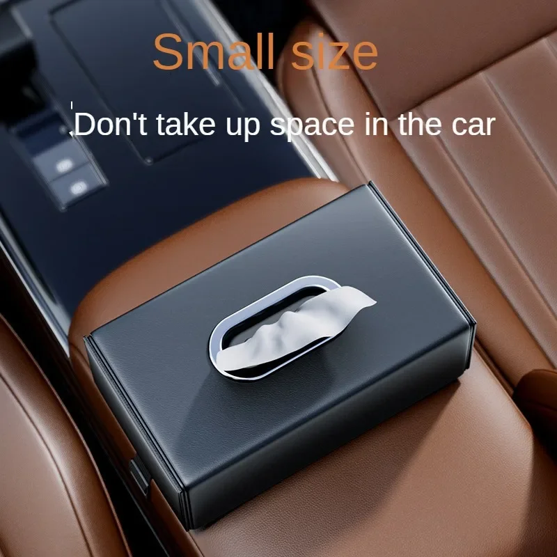 1pc Advanced car tissue box PU leather car tissue box, durable armrest organizer, efficient use of internal space