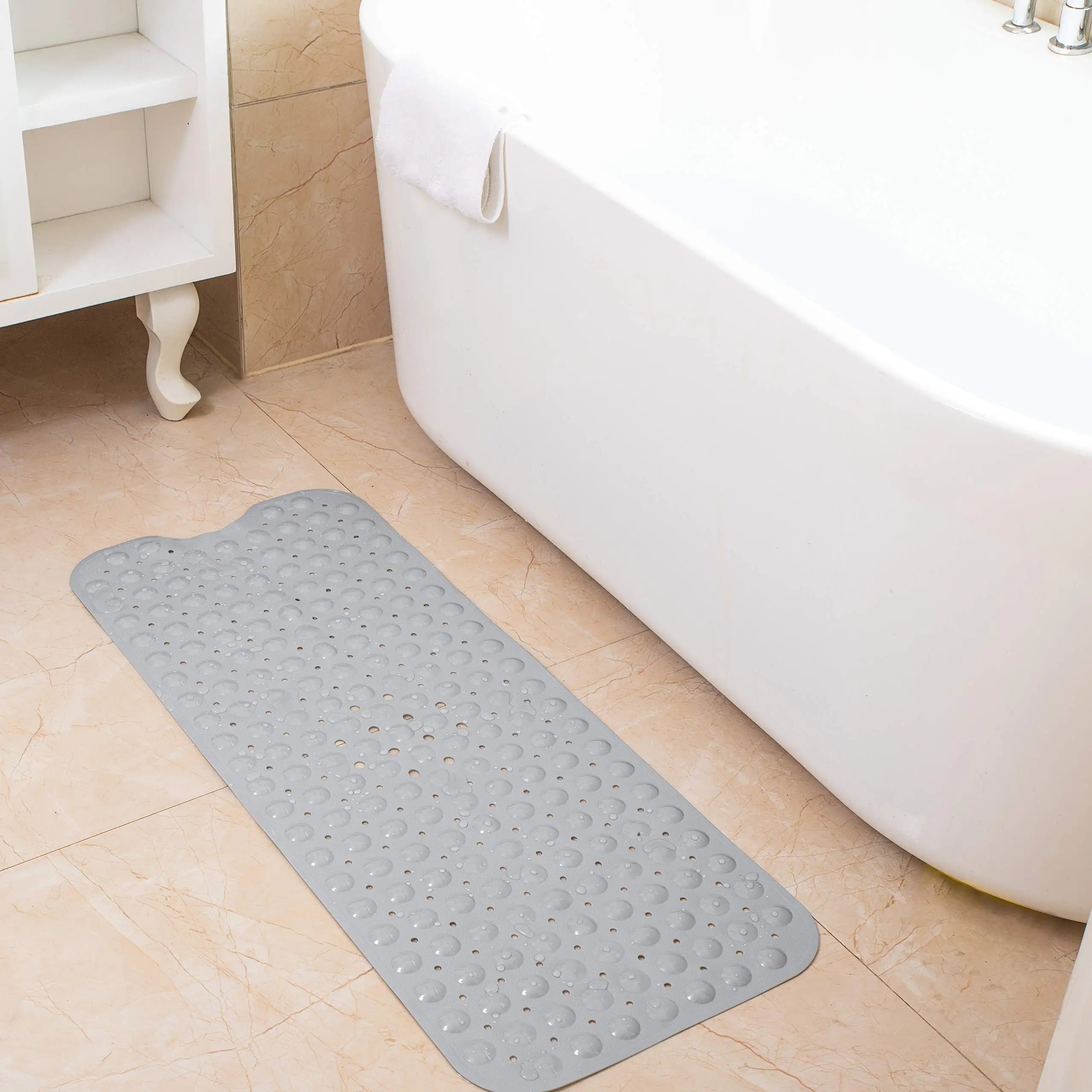 Badewannenmatten für Dusche und Wanne, Extra Lange Rutschfeste 40 X 16 Zoll Badematte mit Abflusslöchern und Saugnäpfen, Badematte für Badezimmer – Detail 7